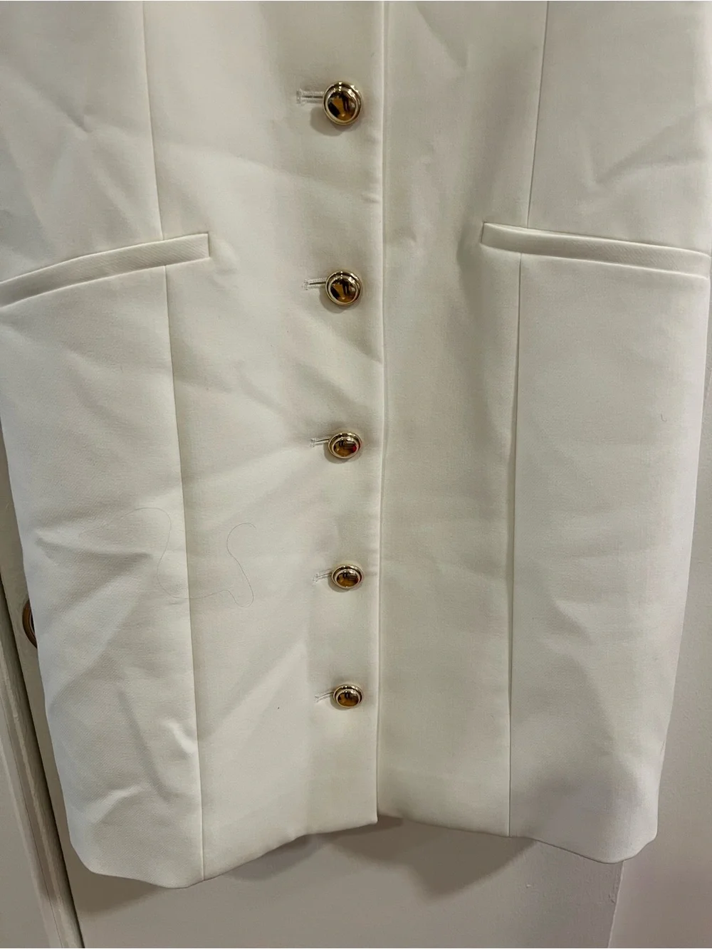 Favorite Daughter Collared Halter Mini Dress with Gold Buttons - Picture 3 of 6